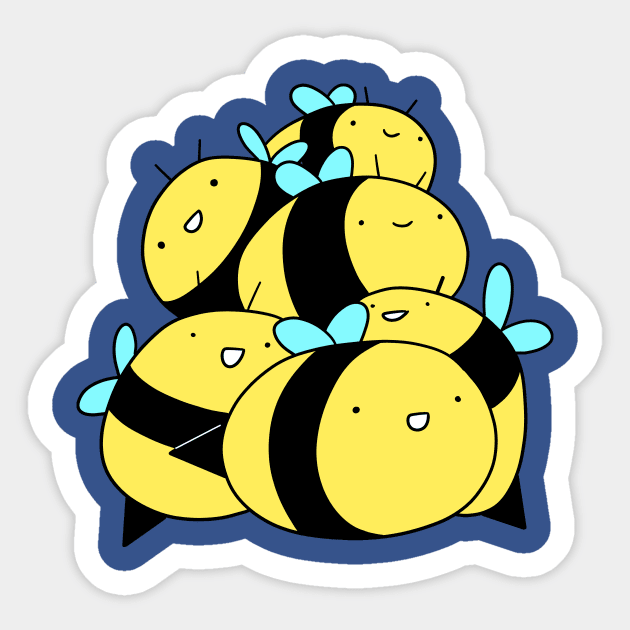 Bee Pile Sticker by saradaboru